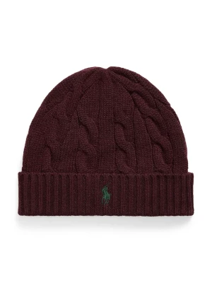 Polo Ralph Lauren czapka męska wełniana bordowy