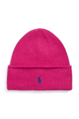 Polo Ralph Lauren czapka wełniana kolor różowy wełniana 455954355