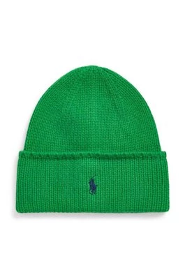 Polo Ralph Lauren czapka wełniana kolor zielony wełniana 455954355