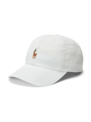 Polo Ralph Lauren czapka z daszkiem bawełniana CLS SPRT kolor biały gładka 211954881