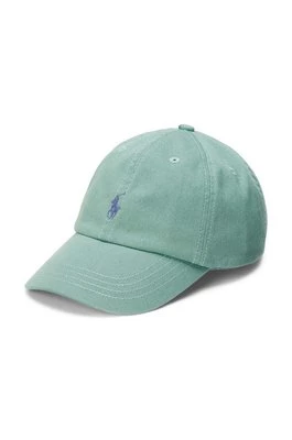Polo Ralph Lauren czapka z daszkiem bawełniana dziecięca kolor zielony gładka 322785653057