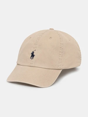 Polo Ralph Lauren czapka z daszkiem bawełniana kolor beżowy gładka 211912843
