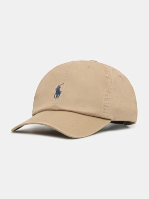 Polo Ralph Lauren czapka z daszkiem bawełniana kolor beżowy gładka 211912843