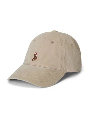 Polo Ralph Lauren czapka z daszkiem bawełniana kolor beżowy gładka 710960726