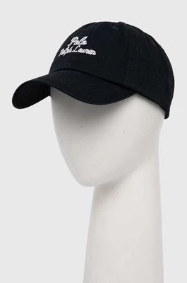 Polo Ralph Lauren czapka z daszkiem bawełniana kolor czarny z aplikacją 211954882