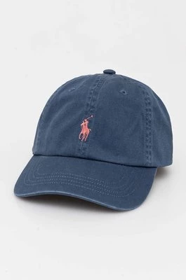 Polo Ralph Lauren czapka z daszkiem bawełniana kolor granatowy gładka 211912843