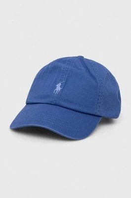 Polo Ralph Lauren czapka z daszkiem bawełniana kolor niebieski gładka 211912843