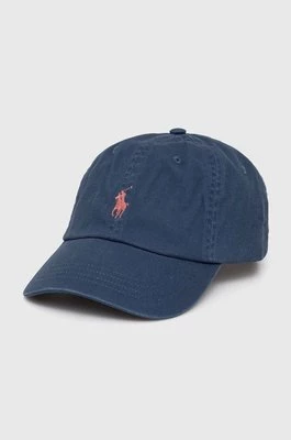 Polo Ralph Lauren czapka z daszkiem bawełniana kolor niebieski z aplikacją 710667709