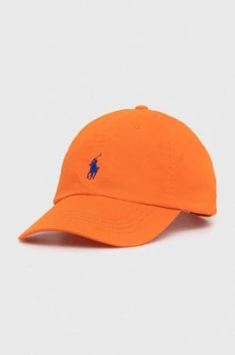 Polo Ralph Lauren czapka z daszkiem bawełniana kolor pomarańczowy gładka 211912843