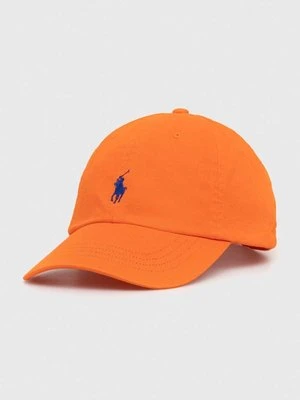 Polo Ralph Lauren czapka z daszkiem bawełniana kolor pomarańczowy gładka 211912843