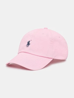 Polo Ralph Lauren czapka z daszkiem bawełniana kolor różowy gładka 211912843
