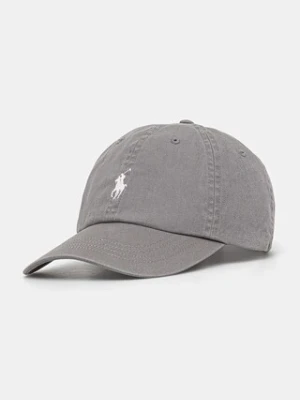 Polo Ralph Lauren czapka z daszkiem bawełniana kolor szary gładka 211912843