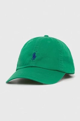 Polo Ralph Lauren czapka z daszkiem bawełniana kolor zielony gładka 211912843