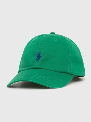 Polo Ralph Lauren czapka z daszkiem bawełniana kolor zielony gładka 211912843