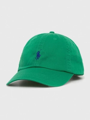 Polo Ralph Lauren czapka z daszkiem bawełniana kolor zielony gładka 211912843