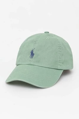 Polo Ralph Lauren czapka z daszkiem bawełniana kolor zielony z aplikacją 710667709