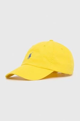 Polo Ralph Lauren czapka z daszkiem bawełniana kolor żółty z aplikacją