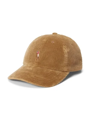Polo Ralph Lauren czapka z daszkiem damska sztruksowa brązowy