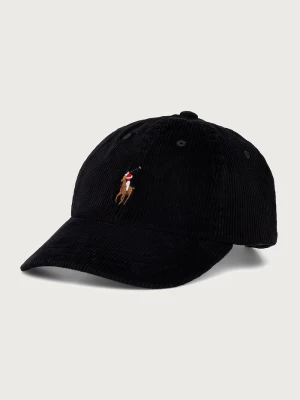 Polo Ralph Lauren czapka z daszkiem damska sztruksowa czarny