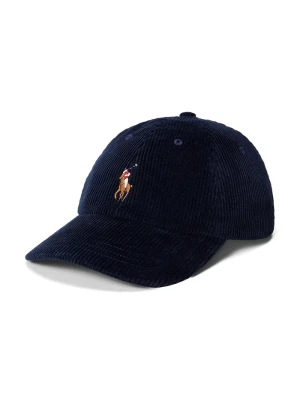 Polo Ralph Lauren czapka z daszkiem damska sztruksowa granatowy