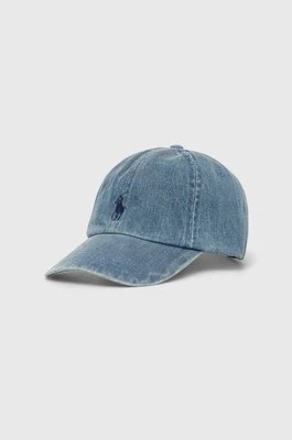 Polo Ralph Lauren czapka z daszkiem jeansowa kolor niebieski gładka
