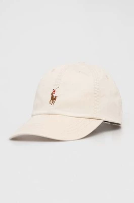 Polo Ralph Lauren czapka z daszkiem kolor beżowy gładka