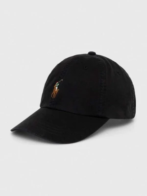 Polo Ralph Lauren czapka z daszkiem kolor czarny gładka