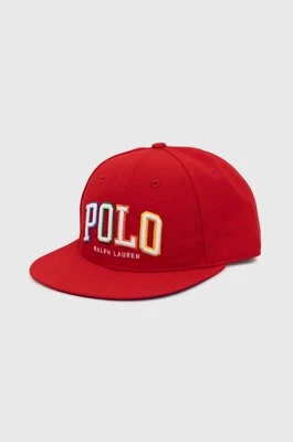 Polo Ralph Lauren czapka z daszkiem kolor czerwony z aplikacją