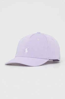 Polo Ralph Lauren czapka z daszkiem kolor fioletowy gładka