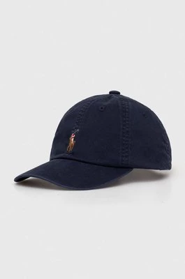 Polo Ralph Lauren czapka z daszkiem kolor granatowy gładka