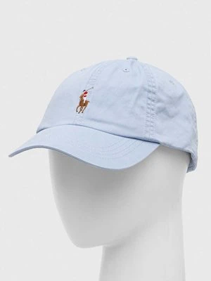 Polo Ralph Lauren czapka z daszkiem kolor niebieski gładka