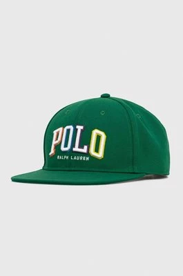 Polo Ralph Lauren czapka z daszkiem kolor zielony z aplikacją