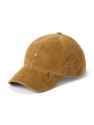 Polo Ralph Lauren czapka z daszkiem sztruksowa kolor beżowy 710979195