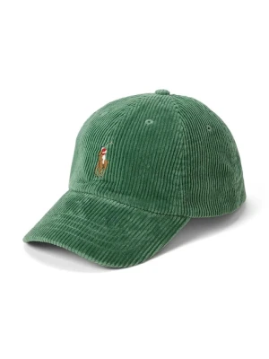 Polo Ralph Lauren czapka z daszkiem sztruksowa kolor zielony z aplikacją 710880778