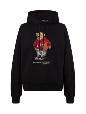 Polo Ralph Lauren Damska bluza z kapturem Kobiety czarny nadruk,