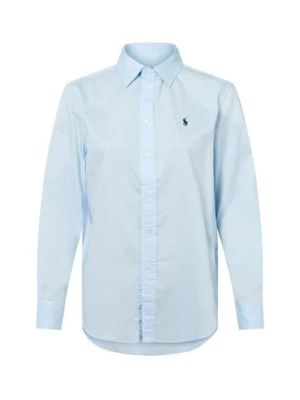 Polo Ralph Lauren Damska bluzka koszulowa Kobiety Bawełna niebieski jednolity,