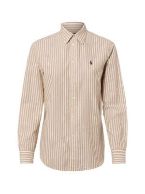 Polo Ralph Lauren Damska bluzka koszulowa z lnem Kobiety Bawełna brązowy w paski,