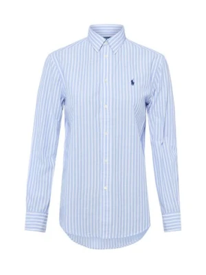 Polo Ralph Lauren Damska bluzka koszulowa z lnem Kobiety Bawełna niebieski w paski,