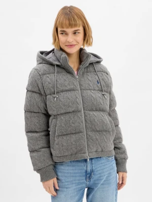 Polo Ralph Lauren Damska kurtka pikowana z zawartością kaszmiru Kobiety szary marmurkowy,