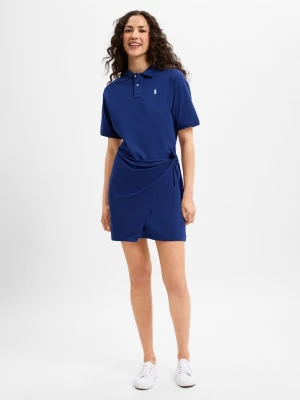 Polo Ralph Lauren Damska letnia sukienka polo Kobiety Bawełna niebieski jednolity,