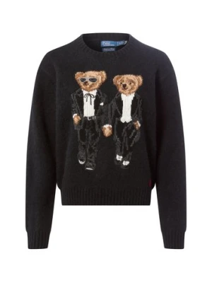 Polo Ralph Lauren Damski sweter z dzianiny z zawartością alpaki, kaszmiru i jedwabiu Kobiety Wełna czarny wzorzysty,