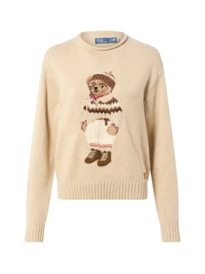 Polo Ralph Lauren Damski sweter z dzianiny z zawartością kaszmiru Kobiety Bawełna beżowy|brązowy wzorzysty,