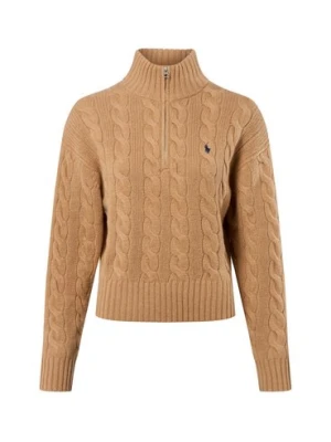 Polo Ralph Lauren Damski sweter z dzianiny z zawartością kaszmiru Kobiety Wełna brązowy jednolity,