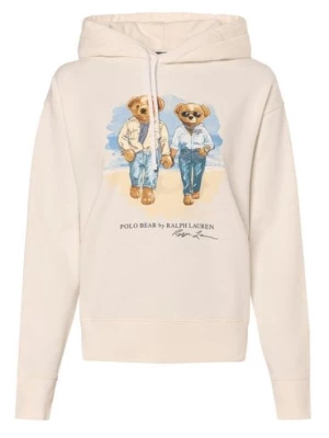 Polo Ralph Lauren Damski sweter z kapturem Kobiety biały nadruk,