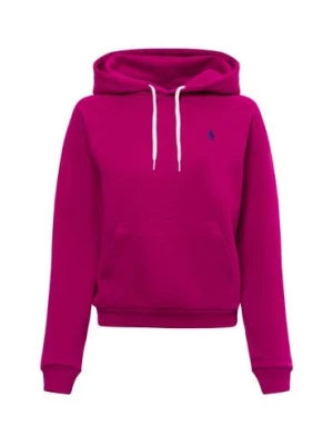 Polo Ralph Lauren Damski sweter z kapturem Kobiety Materiał dresowy wyrazisty róż jednolity,