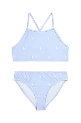 Polo Ralph Lauren dwuczęściowy strój kąpielowy dziecięcy kolor niebieski