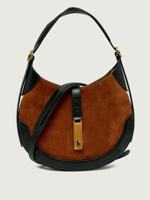 POLO RALPH LAUREN Hobo Id | zamsz | z dodatkiem skóry