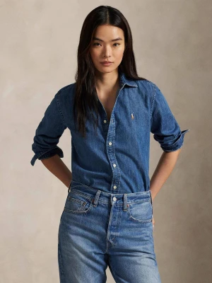 POLO RALPH LAUREN Jeansowa koszula | Custom fit granatowy