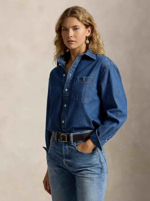 POLO RALPH LAUREN Jeansowa koszula | Oversize fit niebieski