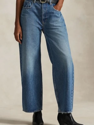 Polo Ralph Lauren jeansy bawełniane damskie kolor niebieski 211969380